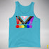 LGBTQ Progress Pride Grunge Exclamation Points Premium Tank Top - Aqua Triblend